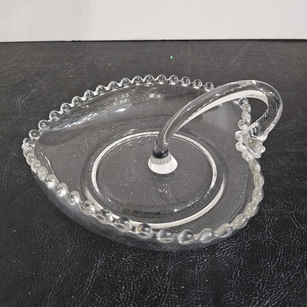 Lovely Vintage Imperial Glass "Candlewick" Heart Shape Candy Trinket Dish